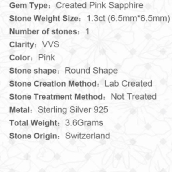Gorgeous Boho 925 Silver O/S with  delicate scrollwork surrounding a pink gem. - Picture 4 of 4